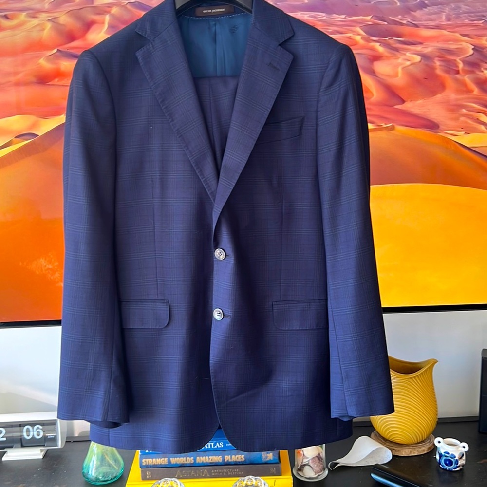 Oscar Jacobson Navy Suit Size US40/EU50
